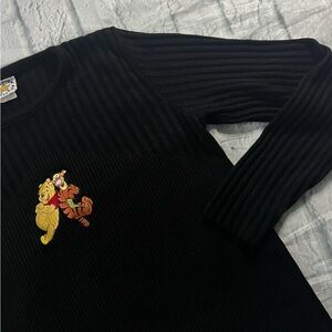 Vintage Winnie the Pooh Tigger Ribbed Long Sleeve Crop Top